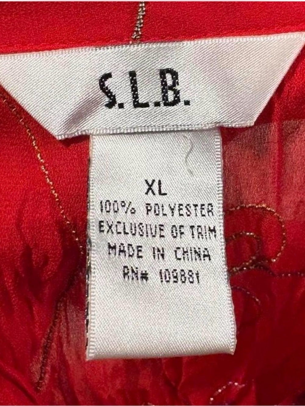 S.L.B. Red Ruffle-Front Blouse - Picture 2 of 3